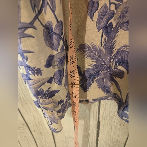 Tommy Bahama Wild Paradise Linen Shift Dress Blue Tropical L Large - Picture 6 of 8